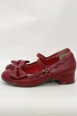 画像2: axes femme kawaii / ローヒールリボンパンプス  L(24.5cm) レッド H-25-08-11-032-AX-SH-NS-ZH (2)