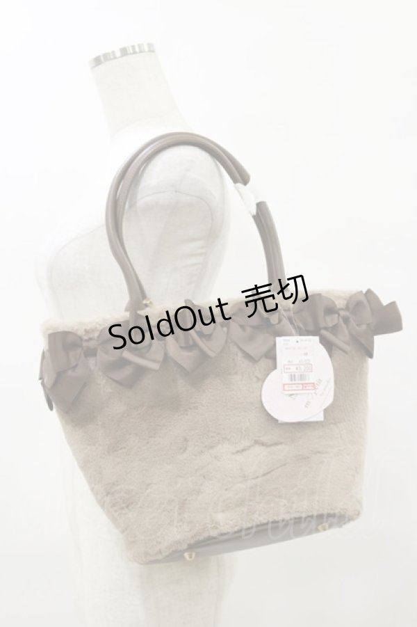 画像1: m petit by misako / AM*NIリボンFバッグ  ブラウン H-25-08-11-044-LO-BG-NS-ZH (1)