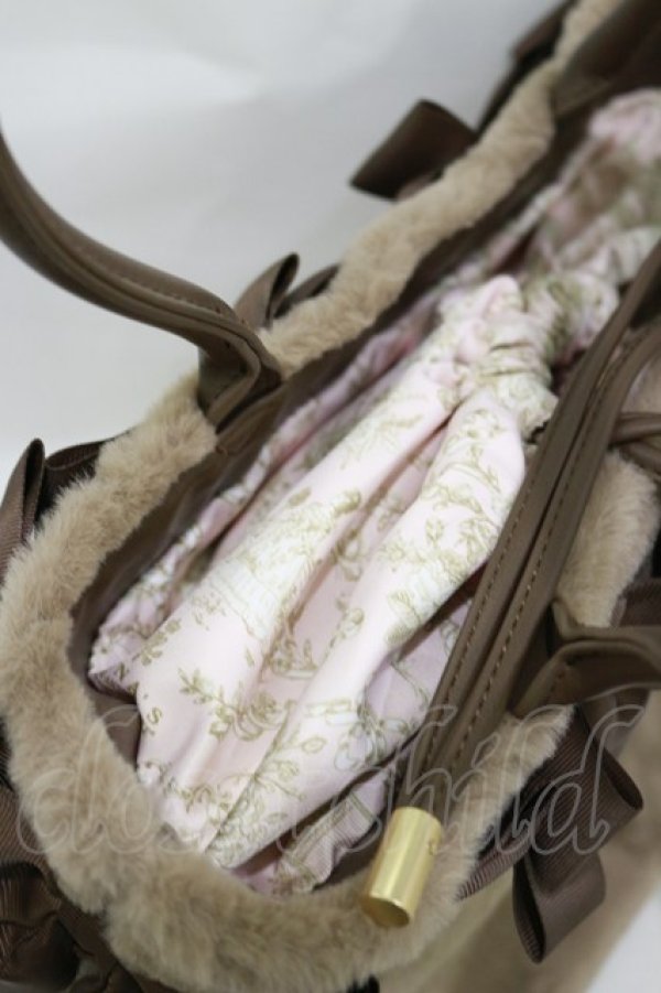 画像2: m petit by misako / AM*NIリボンFバッグ  ブラウン H-25-08-11-044-LO-BG-NS-ZH (2)