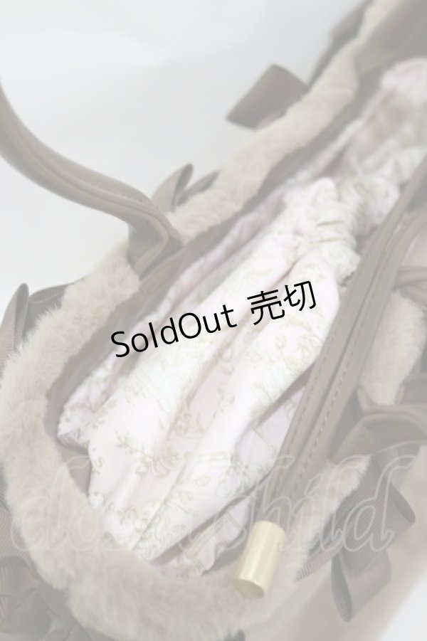 画像2: m petit by misako / AM*NIリボンFバッグ  ブラウン H-25-08-11-044-LO-BG-NS-ZH (2)