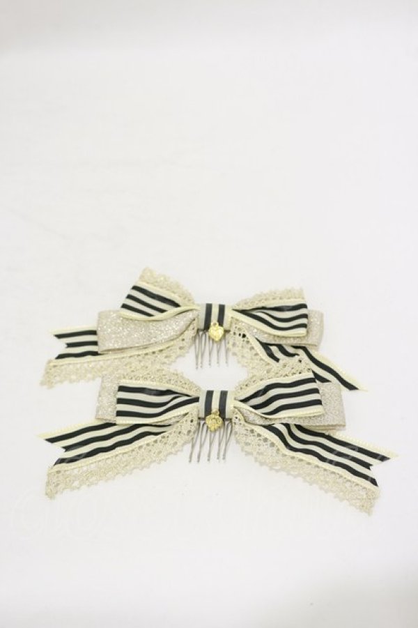 画像1: BABY,THE STARS SHINE BRIGHT / Invitation from 5th Avenueリボンコーム  生成り/ブラック H-25-08-12-007-BA-AC-NS-ZH (1)
