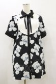 画像1: DearMyLove / くま柄シャツワンピース  M ブラック H-25-08-12-060-EL-OP-NS-ZH (1)
