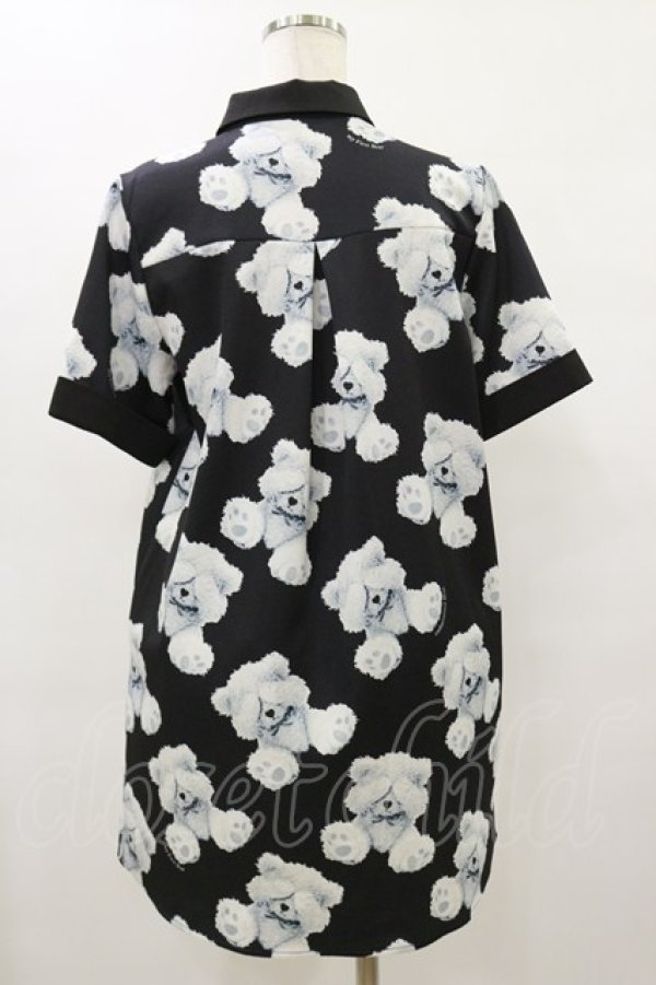 画像2: DearMyLove / くま柄シャツワンピース  M ブラック H-25-08-12-060-EL-OP-NS-ZH (2)