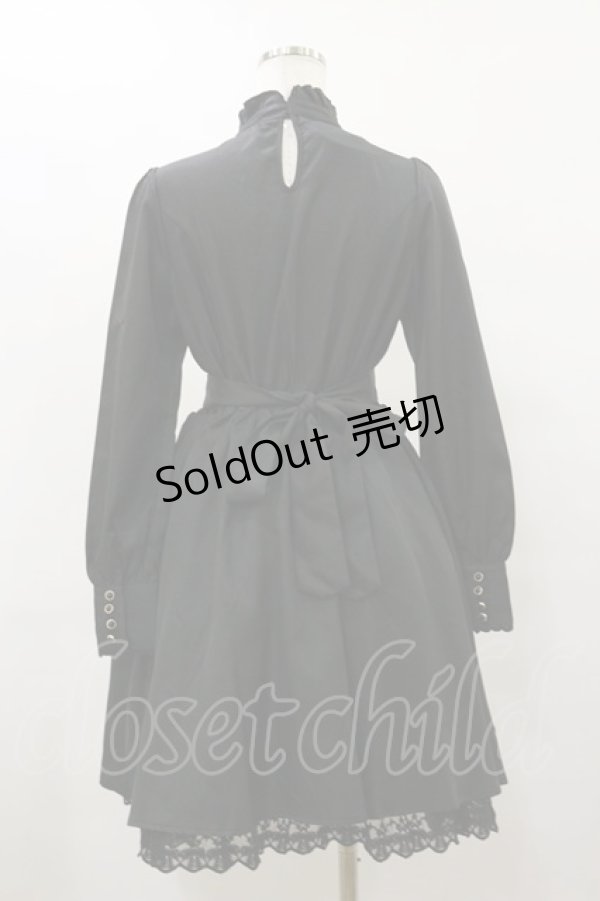00s axes femme 希少胸元リボン シフォン ワンピース ダークコア axes femme ワンピース 胸刺繍デニム×チュールワンピース
