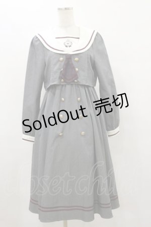 画像: Amavel / チェックネクタイ set up風ワンピース(ロング) Free グレー H-25-08-12-062-CA-OP-NS-ZH