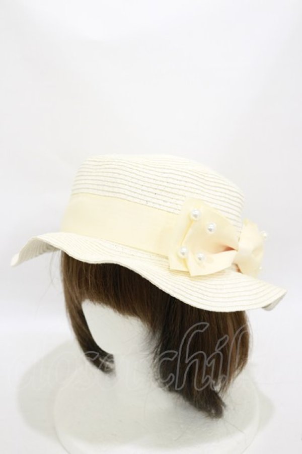 画像1: m petit by misako / TT*AMPLリボンカンカン帽  アイボリー H-25-08-12-015-LO-AC-NS-ZT-K011 (1)