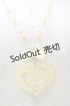 画像: Angelic Pretty / トッピングハートネックレス  イエロー H-25-08-12-016-AP-AC-NS-ZH