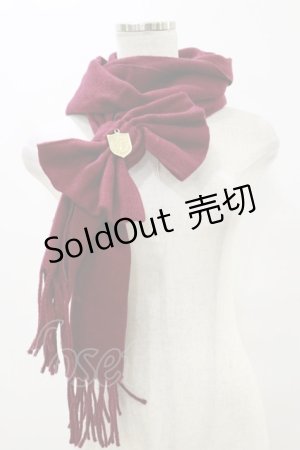 画像: Amavel / プレート付きリボンストール  ボルドー H-25-08-12-024-CA-ZA-NS-ZT450