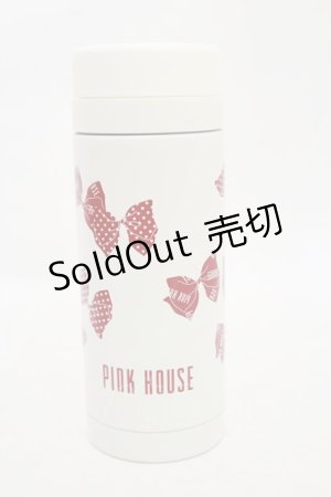 画像: PINK HOUSE / リボン柄サーモステンレスボトル  オフ H-25-08-12-029-LO-ZA-NS-ZH