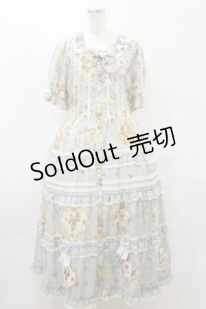 画像: Miss Point（海外ロリータブランド） / Cat Rose Tea ワンピース（タイプ1） XL サックス H-25-08-12-034-EL-OP-NS-ZH