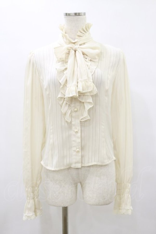 画像1: BABY,THE STARS SHINE BRIGHT / ストライプシフォンブラウス Free 生成り H-25-08-12-046-BA-BL-NS-ZH (1)