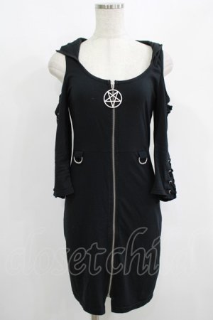 画像: KILL STAR / フード付きZIPパーカーワンピ　 XS 黒 H-25-08-13-025-SL-OP-KB-ZH