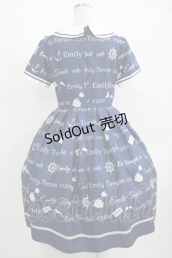 画像3: Emily Temple cute / MARINEロゴワンピース  ネイビー H-25-12-15-1003-ET-OP-KB-ZT033 (3)