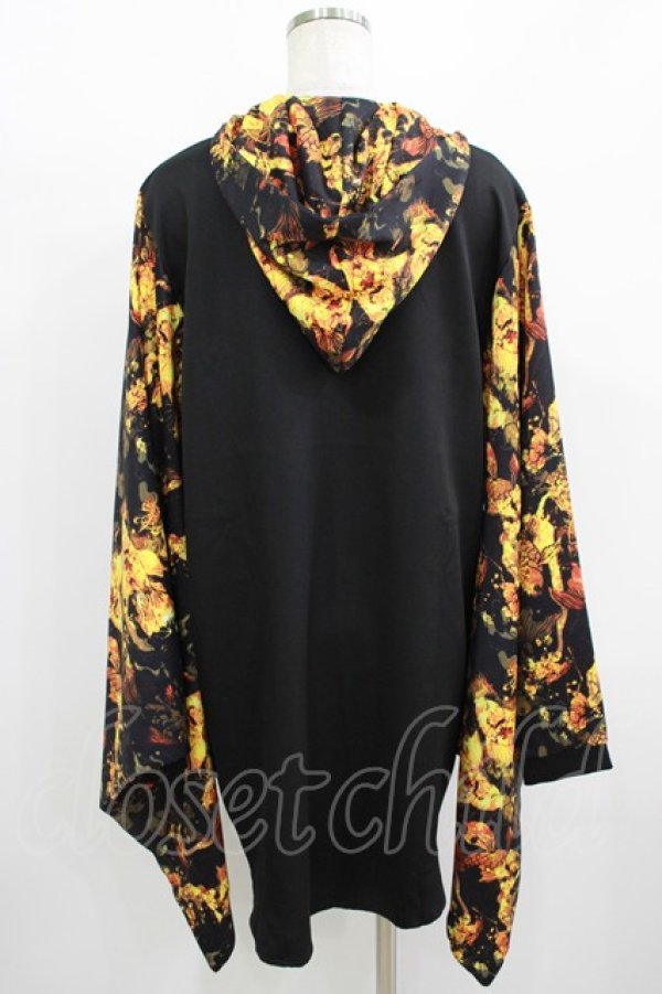 画像3: NieR Clothing / 着物風袖フードシャツ  黒 H-25-08-13-046-PU-BL-KB-ZH (3)
