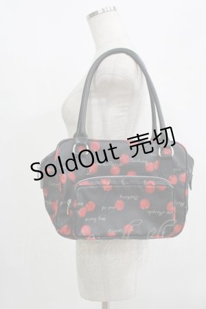 画像: Jane Marple / Skipping cherries bag  ブラック H-25-08-13-064-JM-BG-KB-ZH