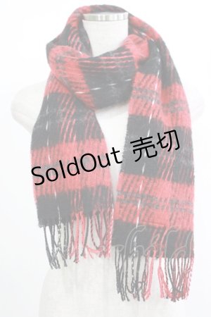 画像: MILK / リセエンヌマフラー  レッド×ブラック H-25-08-13-066-ML-ZA-KB-ZH