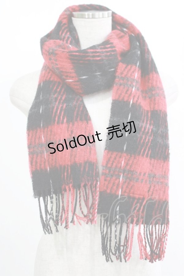 画像1: MILK / リセエンヌマフラー  レッド×ブラック H-25-08-13-066-ML-ZA-KB-ZH (1)