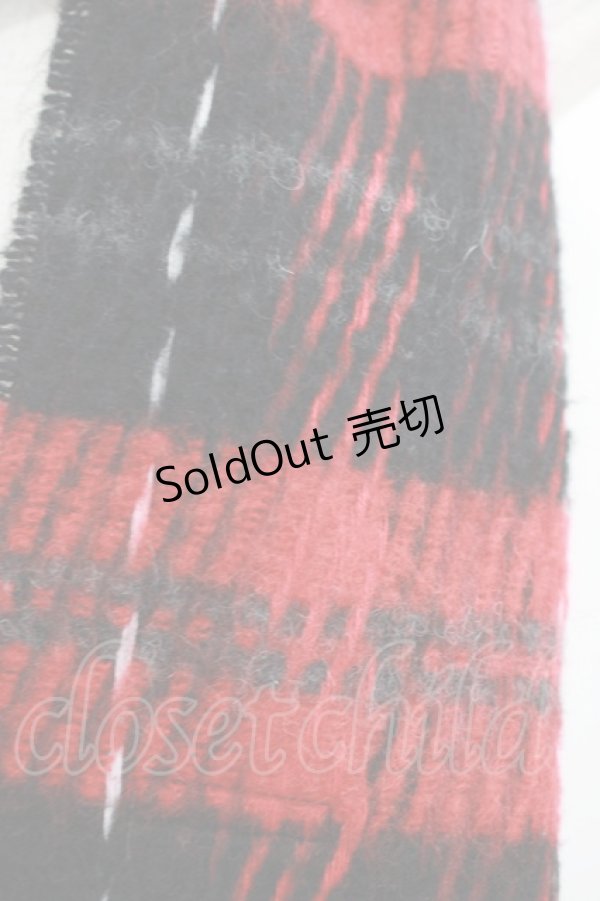 画像2: MILK / リセエンヌマフラー  レッド×ブラック H-25-08-13-066-ML-ZA-KB-ZH (2)