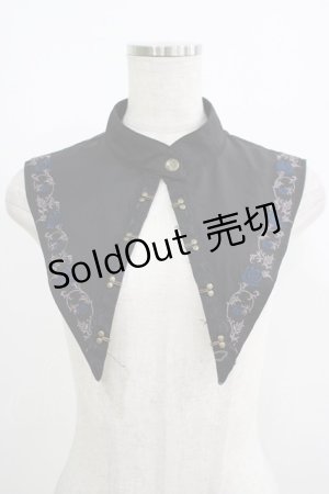 画像: Ozz oneste / 秋薔薇付け襟  黒×青 H-25-08-13-067-OO-ZA-KB-ZH