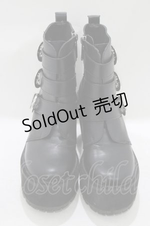 画像: KILL STAR / ベルト付き厚底シューズ UK4(約23cm) 黒 H-25-08-13-079-SL-SH-KB-ZH