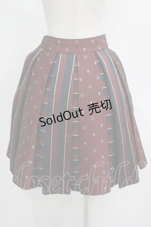 画像3: Jane Marple / Regimental StripeとEMBジャガードのゴアードスカート  ネイビー×ワイン H-25-08-13-008-JM-SK-KB-ZH (3)