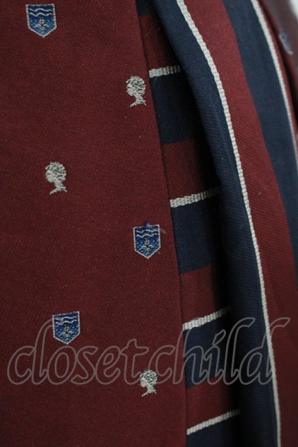 画像4: Jane Marple / Regimental StripeとEMBジャガードのゴアードスカート  ネイビー×ワイン H-25-08-13-008-JM-SK-KB-ZH (4)