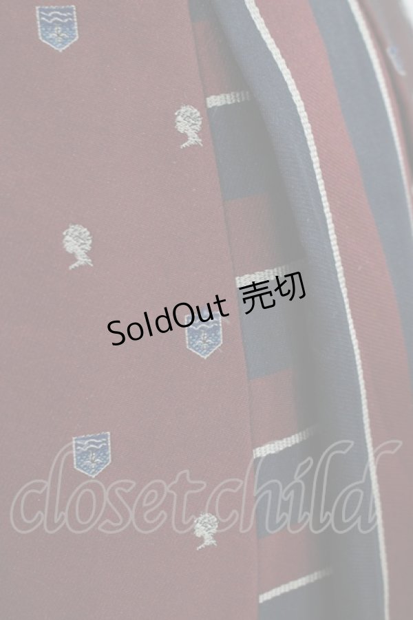 画像4: Jane Marple / Regimental StripeとEMBジャガードのゴアードスカート  ネイビー×ワイン H-25-08-13-008-JM-SK-KB-ZH (4)