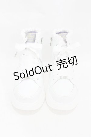 画像: YOSUKE / 厚底ハイカットリボンスニーカー M ホワイト H-25-08-14-001-PU-SH-KB-ZH