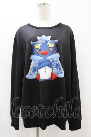 画像: NieR Clothing / プリントLONG CUTSEW  黒 H-25-08-14-041-PU-TO-KB-ZH