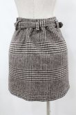 画像2: Honey Cinnamon / パールバックルチェック台形スカート Free ブラウン H-25-08-14-1023-LO-SK-NS-ZH (2)