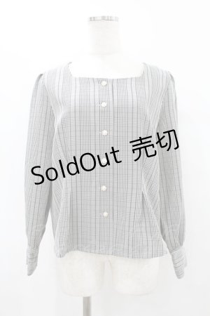 画像: Fi.n.t / パール釦前あきブラウス Free BLACK×WH H-25-08-14-1030-CA-BL-NS-ZH