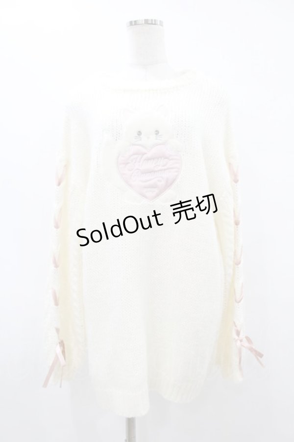 画像1: Honey Cinnamon / Honeyアップリケニットワンピース Free オフ H-25-08-14-1036-LO-OP-NS-ZT493 (1)