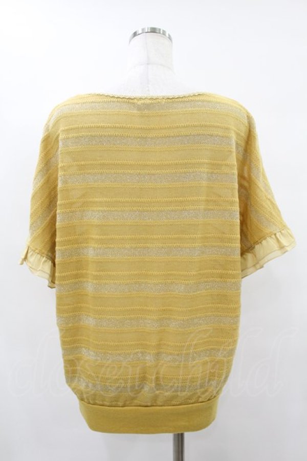 画像2: axes femme / ラメボーダーニットトップス M マスタード H-25-08-14-1041-AX-TO-NS-ZH (2)
