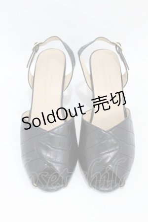 画像: an another angelus / クロコバックストラップサンダル M/23.5cm ブラック H-25-08-14-1045-CA-SH-NS-ZH