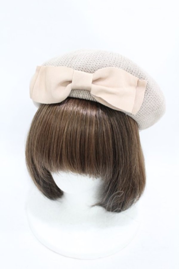 画像1: m petit by misako / リボンサーモベレー  ベージュ H-25-08-14-1050-LO-AC-NS-ZH (1)