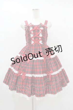 画像: Angelic Pretty / タータンチェック肩リボンジャンパースカート Free レッド H-25-08-14-1006-AP-OP-NS-ZH
