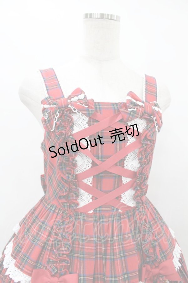 肩リボンジャンパースカート AngelicPretty Tartan Check Shoulder Ribbon JSK (2018) by Angelic Pretty