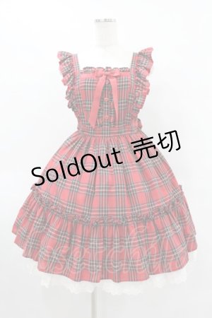 画像: Angelic Pretty / LovelyタータンジャンパースカートSet Free レッド H-25-08-14-1002-AP-OP-NS-ZH