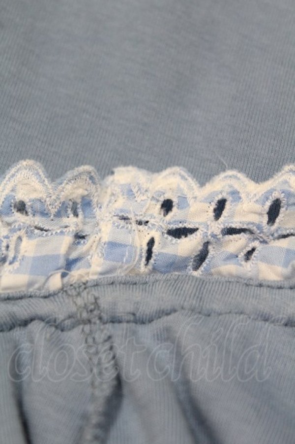 画像3: Jane Marple / カットワークギンガムカットソー  サックス H-25-08-14-012-JM-TO-KB-ZT383 (3)