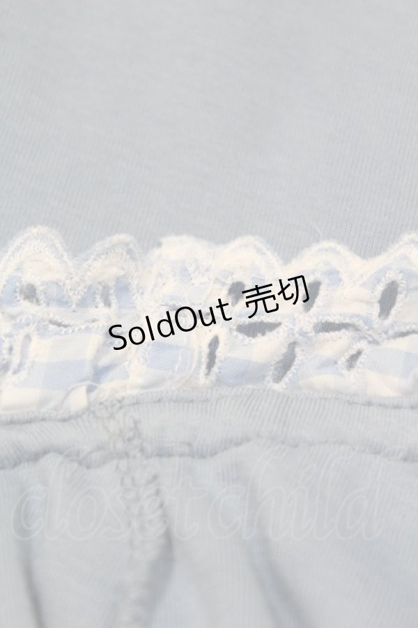 画像3: Jane Marple / カットワークギンガムカットソー  サックス H-25-08-14-012-JM-TO-KB-ZT383 (3)