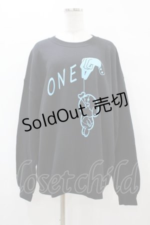画像: NieR Clothing / プリントSWEAT   黒×青 H-25-08-14-016-PU-TO-KB-ZH