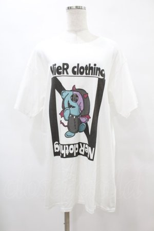 画像: NieR Clothing / プリント半袖CUTSEW XL 白 H-25-08-14-017-PU-TO-KB-ZH