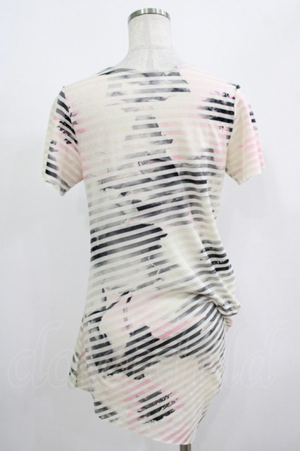 画像3: GADGET GROW / プリントボーダーアシメカットソー  オフ H-25-08-15-027-GO-TO-KB-ZT164 (3)