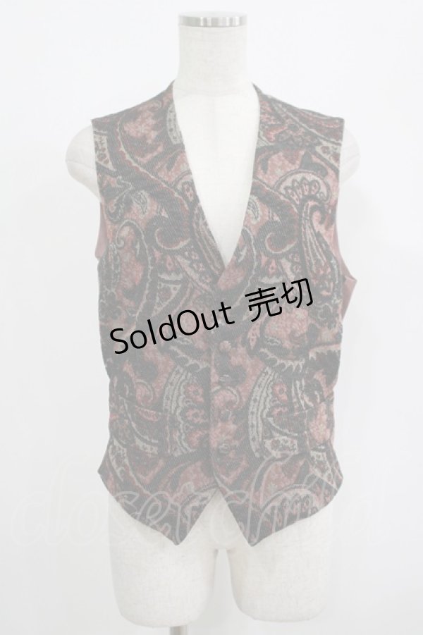 画像1: GADGET GROW / 切替ベスト  ゴブラン風黒×モーヴ H-25-08-15-033-GO-TO-KB-ZH (1)