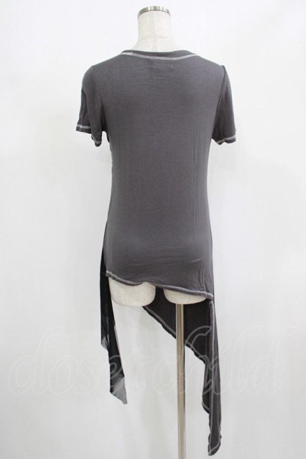 画像3: Sixh / メッシュ切替カットソー  グレー×黒 H-25-08-15-034-HN-TO-KB-ZT161 (3)