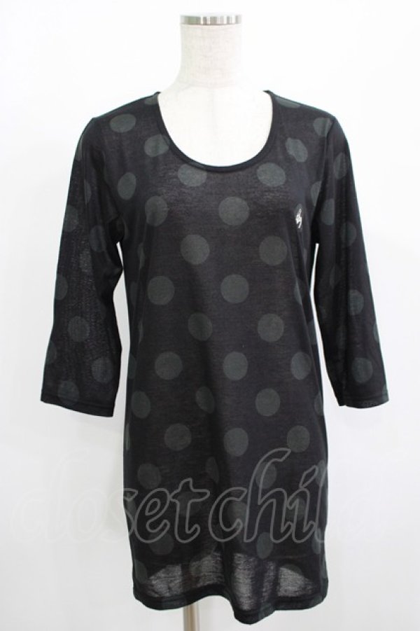 画像1: GADGET GROW / ドットカットソー  黒 H-25-08-15-036-GO-TO-KB-ZT161 (1)