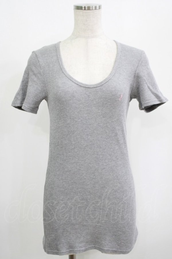 画像1: GADGET GROW / ワッフル半袖トップス  グレー H-25-08-15-038-GO-TO-KB-ZT161 (1)