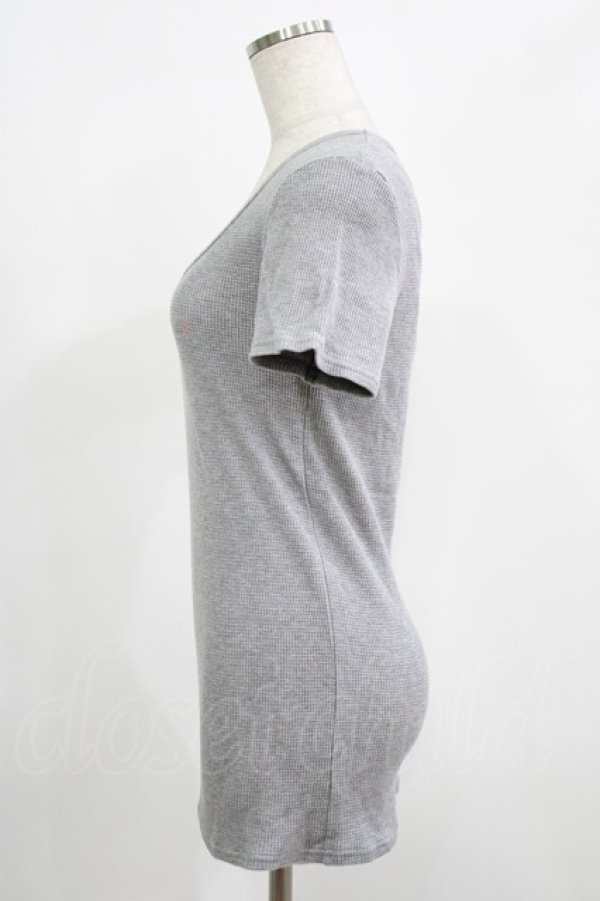 画像2: GADGET GROW / ワッフル半袖トップス  グレー H-25-08-15-038-GO-TO-KB-ZT161 (2)