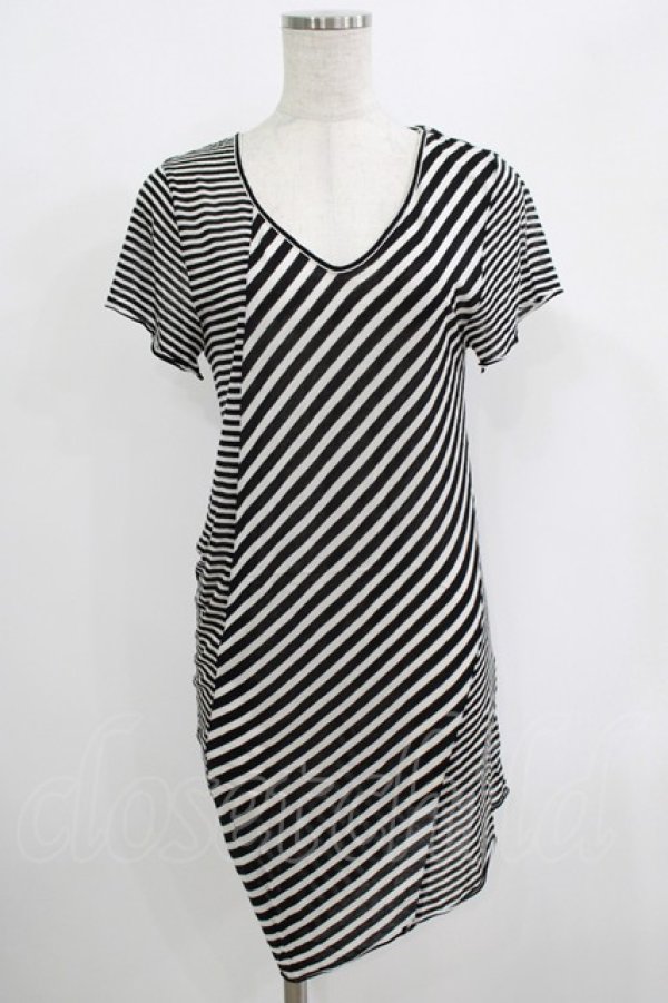 画像1: GADGET GROW / ボーダー切替ロングカットソー  黒 H-25-08-15-039-GO-TO-KB-ZT161 (1)