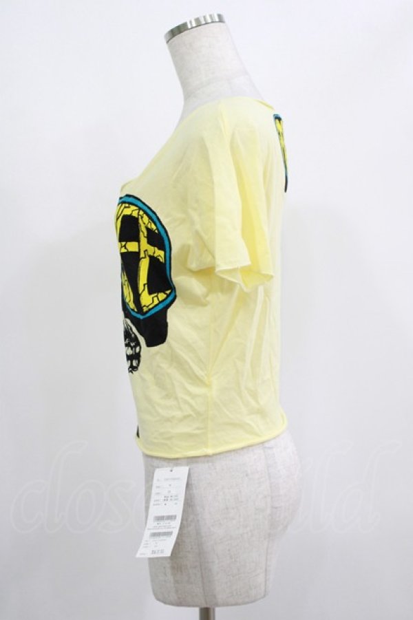 画像2: GLAD NEWS / フェイスプリントカットTシャツ  イエロー H-25-08-15-045-GL-TO-KB-ZT494 (2)